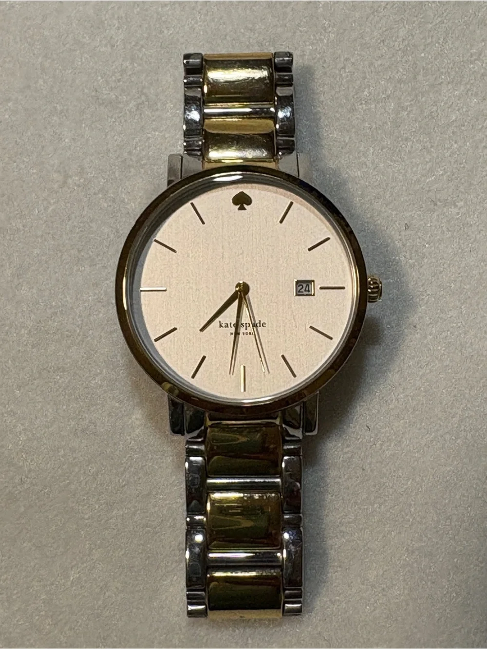 kate spade women’s Gold-Tone Stainless Steel Watch - White Dial